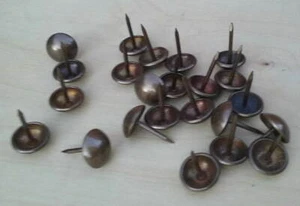  1/2" Steel Uph. Nail Old Brass Finish - Picture 1 of 1