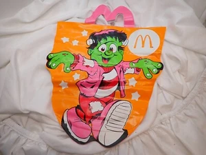 Vintage 1990 McDonalds Frankenstein Halloween Happy Meal Vinyl Trick Treat Bag - Picture 1 of 4