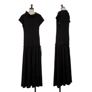 Yohji Yamamoto NOIR Waist Draw String Drape Neck Dress Size 3(K-144918) - Picture 1 of 12