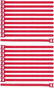20 x Klettband 30 cm x 28 mm rot Klettkabelbinder Kabelbinder Kabelklettband VT - Picture 1 of 7
