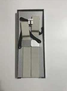 VTG Trafalgar Men's Adjustable Suspenders White Striped Regal Formal NOS - Picture 1 of 7