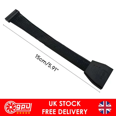 USB Extension Internal Cable 19-Pin Flexible Case Adapter Angled - 12cm - Image 1 of 4