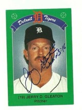 Jerry Don Gleaton 1990 Kroger Coke Detroit Tigers auto autographed signed card 
