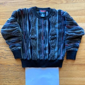 VINTAGE 1990s ROBERT BANKS 3D MULTI COLOUR TEXTURED SWEATER vtg coogi style rap - Bild 1 von 4