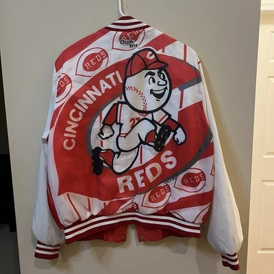 Cincinnati Reds Chalk Line Fanimation Jacket L 90s - White Sleeves (see Pics) - Image 1 of 4