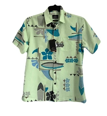 Quiksilver Waterman Men's Legends Short Sleeve Shirt Sz Small Green - Image 1 of 3