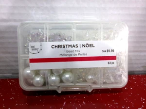 Crafting Christmas Noel Beads White/Clear - Picture 1 of 5