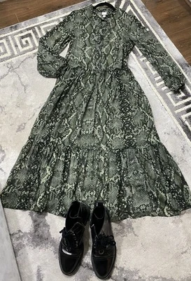 Maxi Vestido Largo Estampado Serpiente H&M Talla:14 L/XL Foto 1 de 4