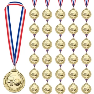 30 Pack Basketball Medals for Kids, Metals Gold Award Medals Suitable for Spo... - Foto 1 di 5