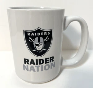 Las Vegas Raiders NFL Football Coffee Tea Mug White Logo Raider Nation 15oz - Picture 1 of 16