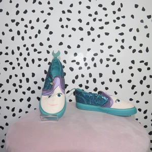 Vans Teal Mermaid Glitter Girls Slip On Sneakers Size Toddler 10 - Picture 1 of 8