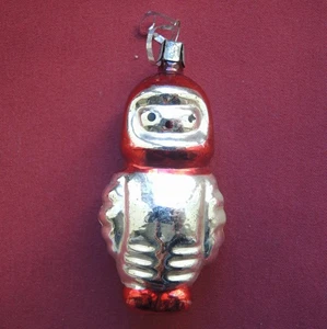 Old USSR Cosmonaut Christmas Ornament Soviet Space Propaganda Vintage GLASS BULB - Picture 1 of 7