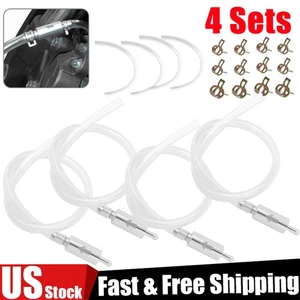 4X Car Motorcycle Clutch Brake Bleeder Hose One Way Valve Tube Bleeding Tool Kit - Foto 1 di 12