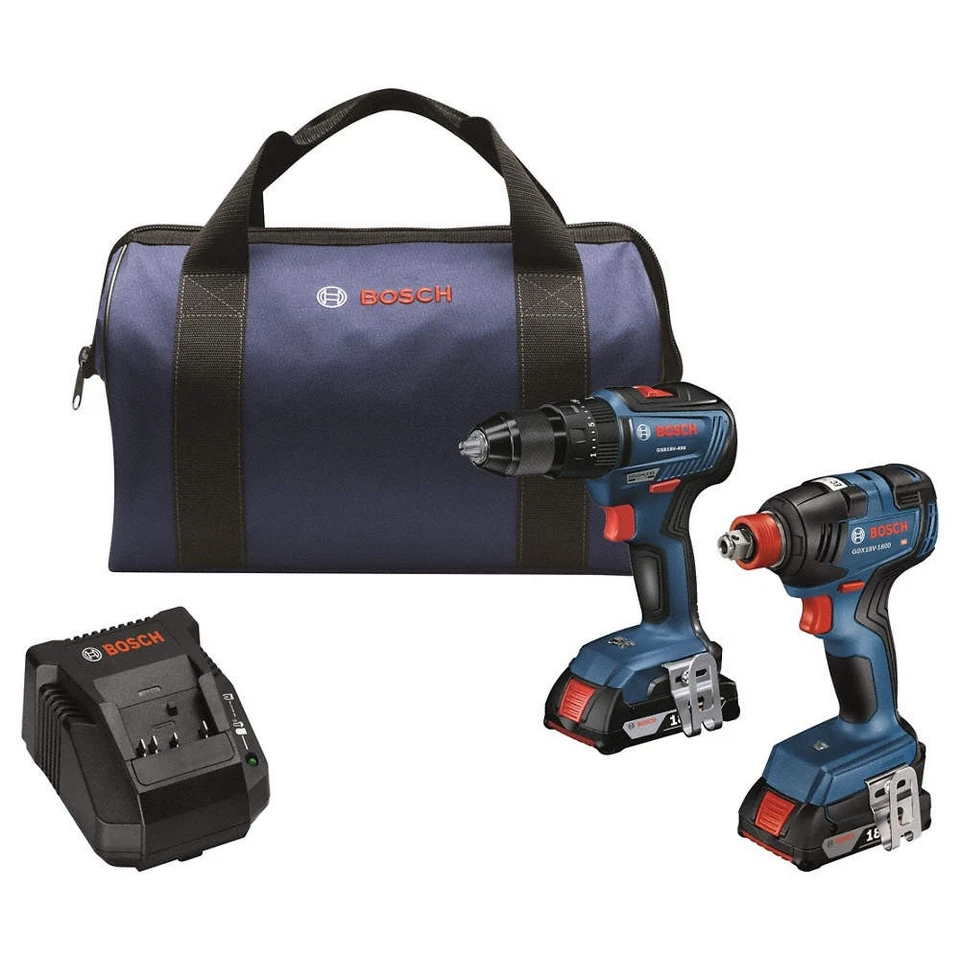 BOSCH GXL18V-240B22 Combo Kit,2-Tool,1/2" Drive Size,18V DC 802GA3 - Image 1 of 1