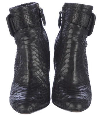 Burberry Botines Cuero Repujado Pitón Negro - EE. UU. 6 - Excelente Estado Usado Foto 1 de 4