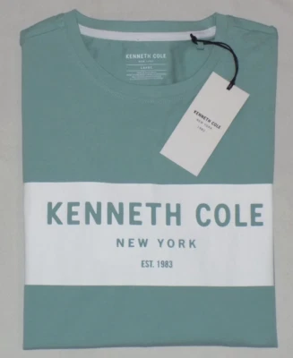 Kenneth Cole Hombre Elastizado Gráfico Camiseta Agave L Nueva Foto 1 de 4