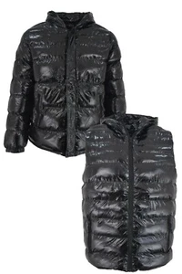 Giacca bomber in nylon lucido e fodera imbottita scaldabody nuova inverno casual abbigliamento - Foto 1 di 13