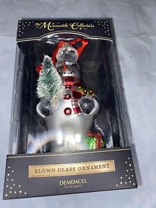 Christmas Ornament Snowman Blown Glass Frosty Snowman DEMDACO