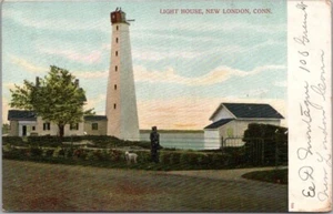 Vintage 1900er New London, Connecticut Postkarte "LICHTHAUS" / ungeteilte Rückseite - Bild 1 von 2