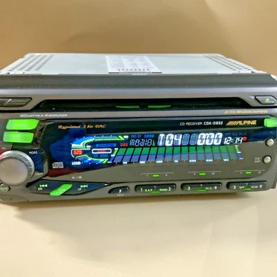 Old School 1999 Alpine CDA-D852 1.5 DIN CD Receiver, Video Available - Image 1 of 4