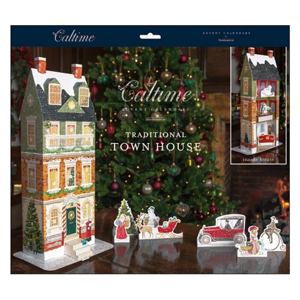Traditional Town House 3D House 450mm x 370mm Caltime Advent Calendar - Image 1 of 1