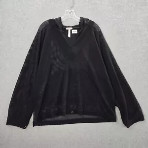 Free People Movement Women Sweatshirt Medium Oversized Mesh Leilani Sheer Hoodie - Picture 1 of 10