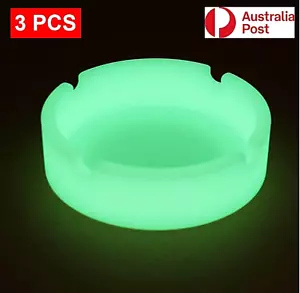 3 PIEZAS cenicero de silicona suave brillante brillante que brilla en la oscuridad para fumar cigarro cigarrillo - Imagen 1 de 6