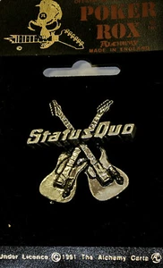 Poker Rox STATUS QUO Clasp Lapel Pin RARE!!  PC242 - Picture 1 of 1