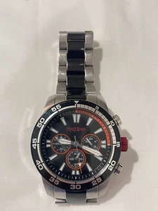 REDLINE ANALOG QUARTZ WATCH CRUISER BLACK DIAL CHRONO RL-60006-h38 - Picture 1 of 2