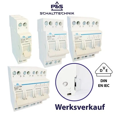 P&S SCHALTTECHNIK Wahlschalter Umschalter 1-0-2 16A 25A 32A 40A 63A Reiheneinbau dt. Hersteller