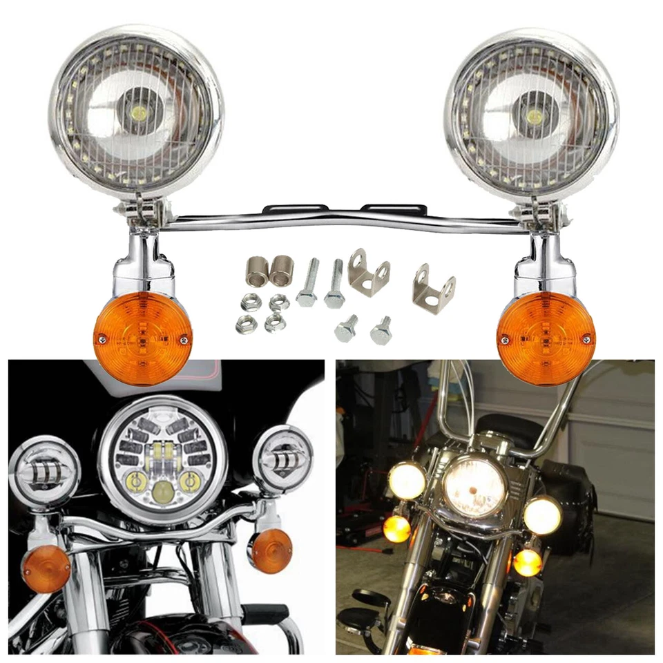 Passing Turn Signals Lights Bar For Honda Shadow Phantom 750 800 1000 Fog Light - Image 1 of 4