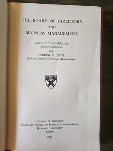The Board of Directors and Business Management Harvard University 1947 4th Print - Picture 1 of 4