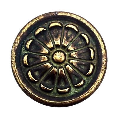 Perilla de gabinete de cajón vintage herrajes antiguos flor moderna MCM de latón de 2" Foto 1 de 4