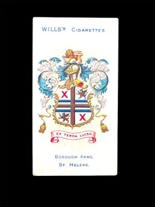W. D. & H. O Wills Cigarette Card BOROUGH ARMS (2nd Edition) - St Helens #198 - Picture 1 of 2