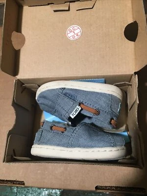 **TOMS Kids' Luca Slip On Shoe, Toddler Boy's Size 3 Blue 874 - Image 1 of 4