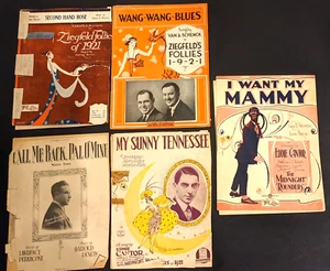 1921 Vintage Lot 5 Noten Texte Wörter Musik Eddie Cantor - Bild 1 von 9