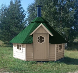 Grillkota mit Grillanlage Pavillon Gartenhaus Grillhütte Kota Grillhaus Holz - Bild 1 von 11