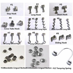 500Pcs Dental Orthodontic Crimpable Hooks Cross Tube Stop Short Long Buttons - Picture 1 of 23