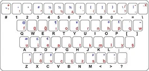 Sticker decal keyboard red letter transparent turkish turkey - Picture 1 of 1