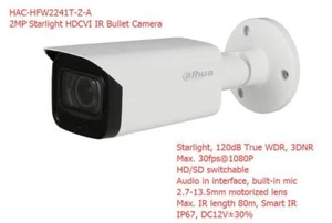 2MP HAC-HFW2241T-Z-A Starlight 1080P Built-in Mic IR Camera 2.7-13.5mm motorized - Picture 1 of 4