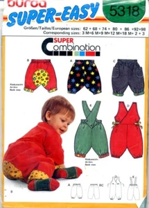 Uncut Sewing Pattern toddler Baby Overalls Romper Pants Size 3 months – 3 year - Picture 1 of 2