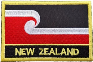New Zealand Maori Flag Embroidered Rectangular Patch - Picture 1 of 3