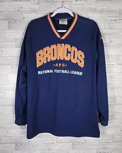 Vintage Denver Broncos Sweatshirt Lee Sport Mens L V-Neck Pullover Sweater NFL - Picture 1 of 8
