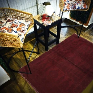 Afghan Paschtun Handwerker Überfärbt Teppich Antik Wolle Vorleger 4,3x2,9 Fuß - Bild 1 von 8