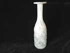Mdina Glass White Bottle / Vase With Clear Trailed Glass Overlaid