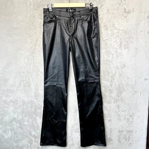 Pantalones LEI Para Mujer Y2K Años 90 Vintage Negro Estampado Animal Talla 9 Brillantes Tiro Medio - Imagen 1 de 12