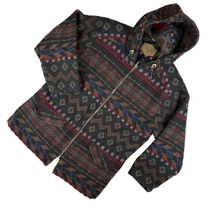 Vintage Woolrich Aztec Navajo Southwest Native Blanket Jacket Coat Wool USA Gr. M Zip - Bild 1 von 16