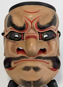 Maschera Obeshimi Noh (Maschera Divinità del Male): Maschera tradizionale giapponese in legno Noh - Foto 1 di 10