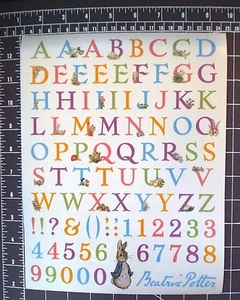 89p Beatrix Potter Peter Rabbit Pegatinas Grandes Alfabeto Jardín Bebé Libro de recortes NUEVO - Imagen 1 de 3