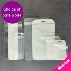 Multi-Size Front Clear Back Color Glossy Flat Mylar Zip Seal Bags w/ Hang Hole - Picture 1 of 13